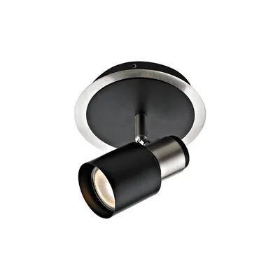 1 Head Directional Fixture, 5.5'' Width, From The Harbour Collection, Brushed Nickel And Black