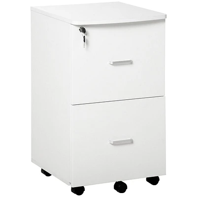 2-drawer Mobile Office File Cabinet With Lock