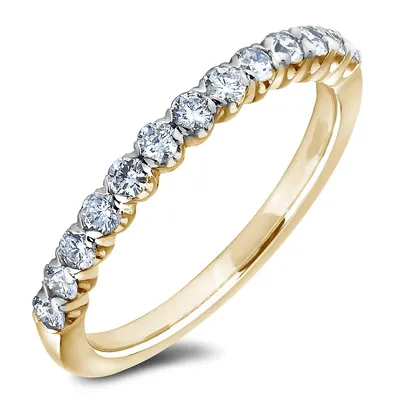 14k Gold Diamond Anniversary Wedding Band - Choice Of Weight & Color
