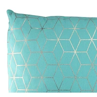 17" Ocean Blue Contemporary Geometric Square Throw Pillow