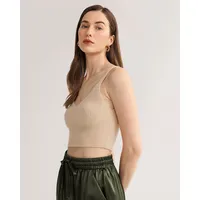 Cashmere Knitted Crop Tank For Women