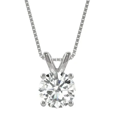 14k Gold & 1.90 Ct. T.w. Created Moissanite Solitaire Pendant Necklace