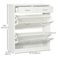 Shoe Storage Cabinet With Flip Drawers Slide Out Drawers
