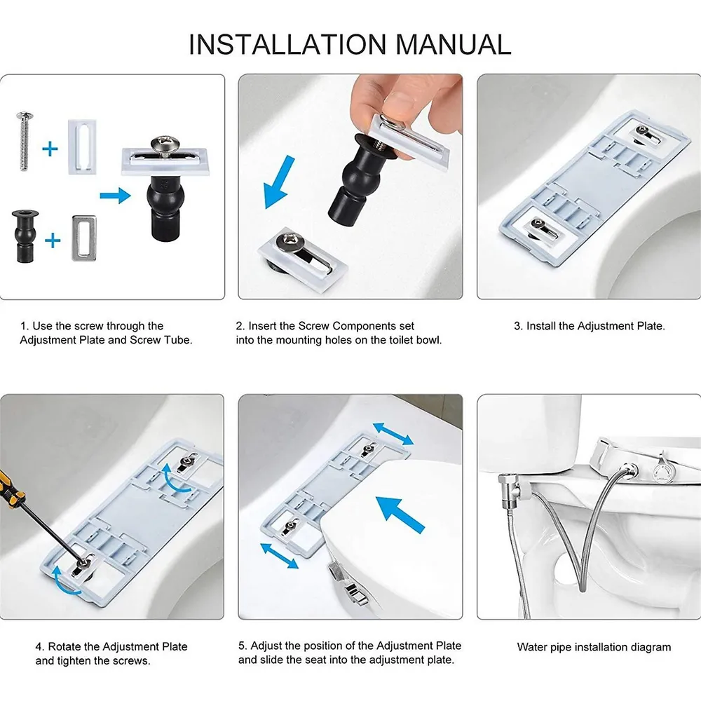 SAMODRA Ultra-Slim Bidet, Minimalist Bidet for Toilet with Non-Electric  Dual Nozzle (Frontal & Rear Wash) Adjustable Water Pressure, Fresh Water  Bidet