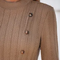 Women's Latte Textured Knit Mini Dress