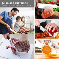 12 Pcs Dragon Chef Knife Set Sharp Ergonomic Handle, Pointed Tip - Color Coded Kitchen Tools
