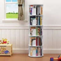 5 Tier 360° Rotating Stackable Shelves Bookshelf Organizer