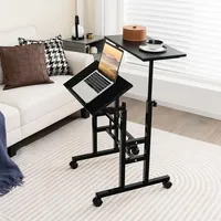 Mobile Standing Desk Rolling Adjustable Laptop Cart Home Office