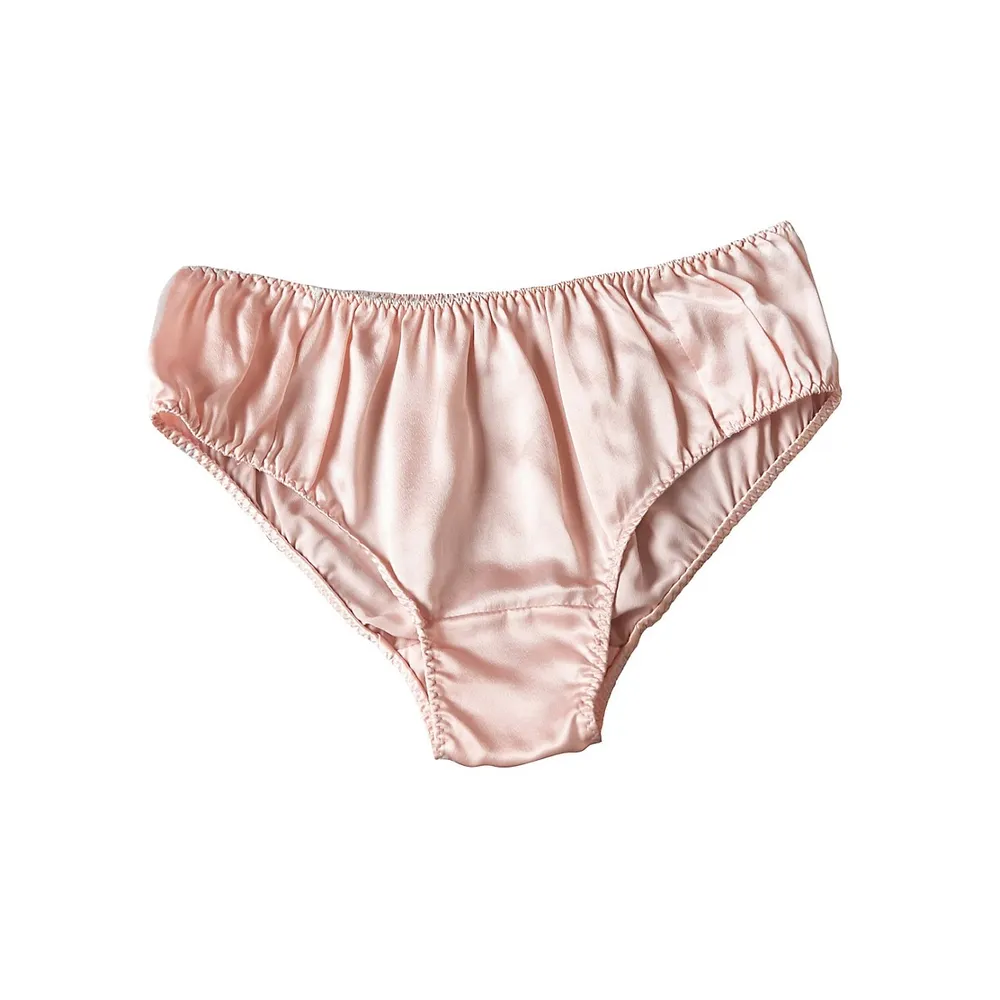Pure Mulberry Silk French Cut Panties, High Waist In Taupe, Soft Strokes  Silk