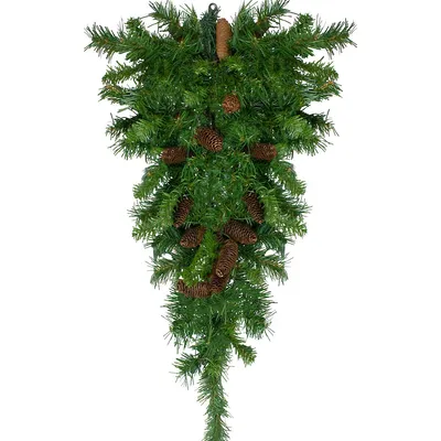 34" Dakota Red Pine Artificial Christmas Swag With Pine Cones - Unlit