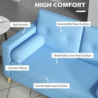 51" Loveseat Modern Sofa For Bedroom With Steel Frame