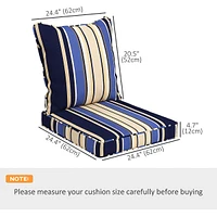 4-piece Patio Chair Cushions With Back, Seat For Outdoor