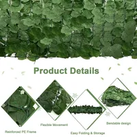118x39in Artificial Ivy Privacy Fence Screen Artificial Hedge Fence Decor