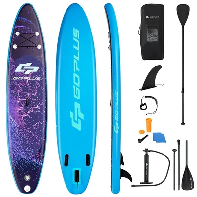 Goplus 11' Inflatable Stand Up Paddle Board Surfboard W/bag Aluminum Paddle Pump