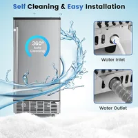Built-in Ice Maker Free-standing/under Counter Machine 80lbs/day W/ Drain Pump