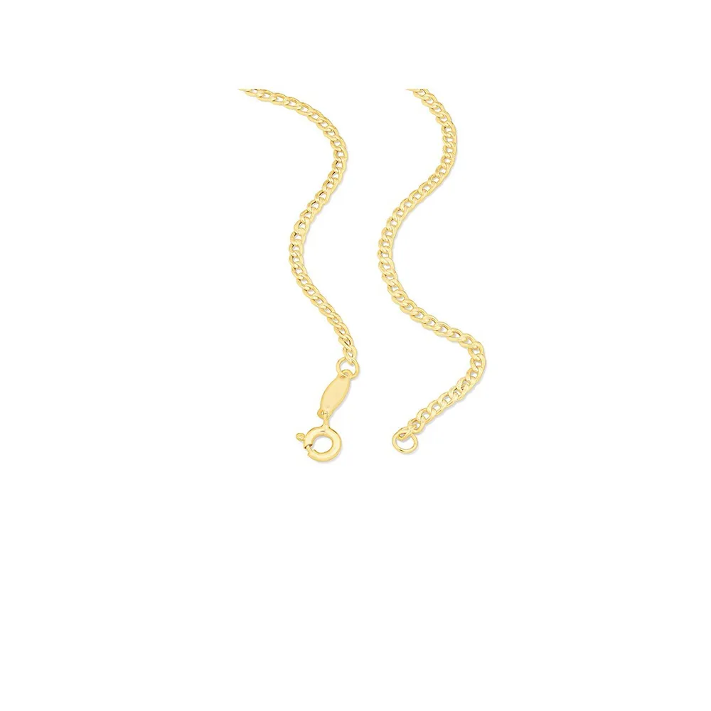 55cm (22) 4.5mm-5mm Width Solid Curb Chain in 10kt Yellow Gold