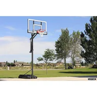 Xl Portable Basketball Hoop With Pump Lift And 54" Inch Acrylic Backboard