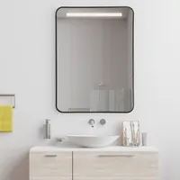 22"x 30"bathroom Wall Mounted Mirror Aluminum Alloy Frame Decor Goldblack