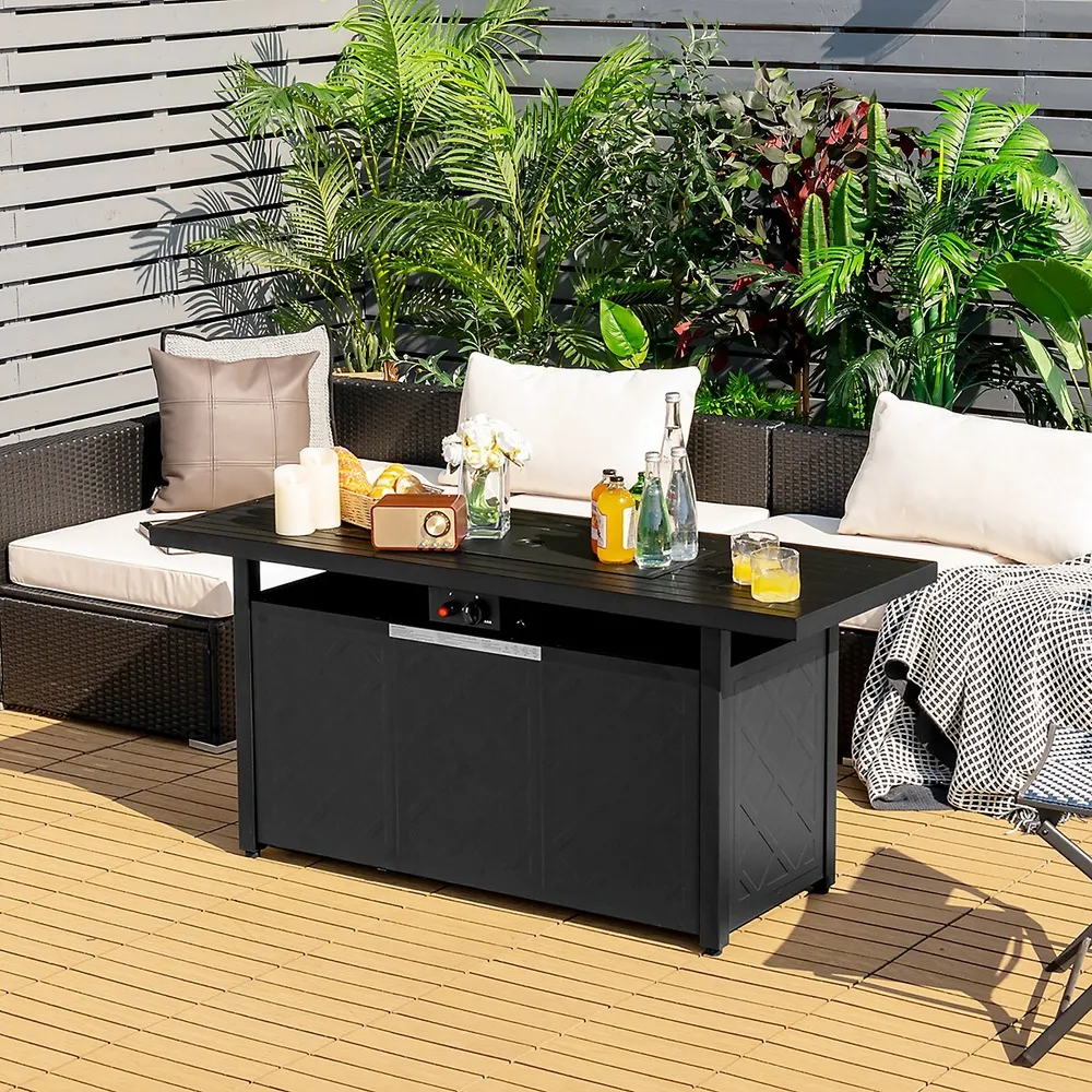Costway 57 Rectangular Propane Gas Fire Pit 50,000 Btu Heater Outdoor Table  | Southcentre Mall