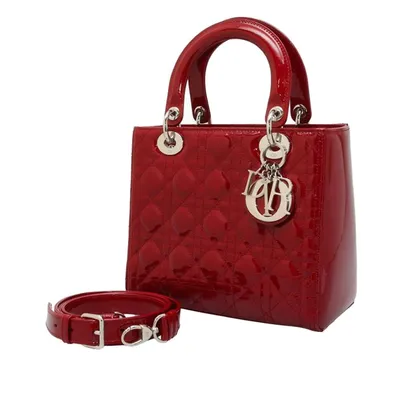 Pre-loved Medium Patent Cannage Lady Dior