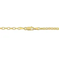 2.2mm Diamond Cut Oval Rolo Chain Necklace In 10k Yellow Gold