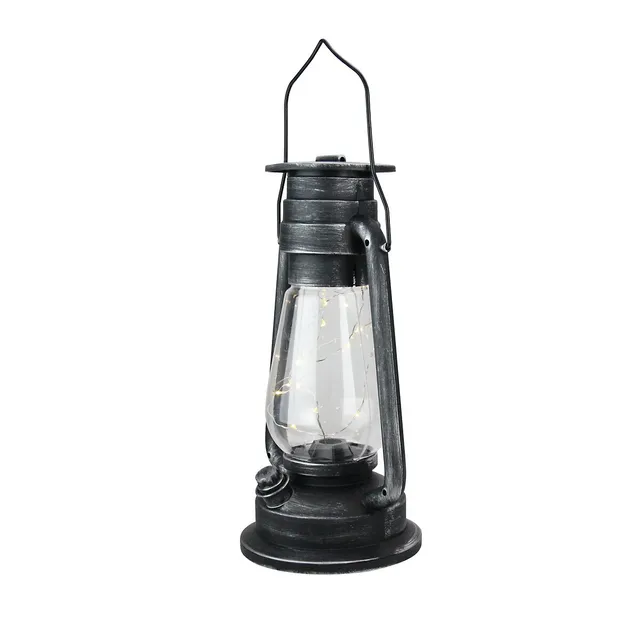 Northlight 12 Black LED Lighted Battery Operated Lantern Warm White  Flickering Light