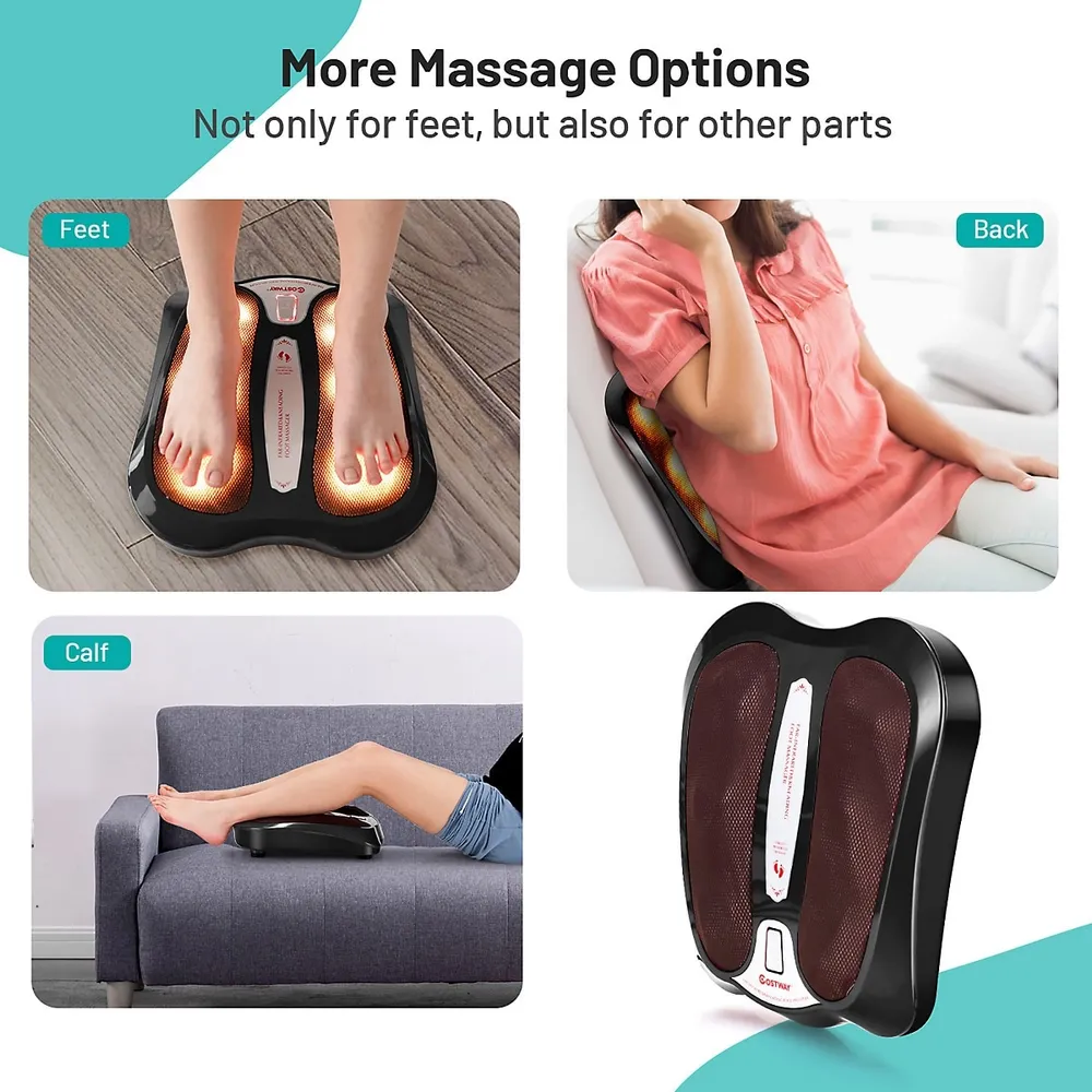 Heat Air Kneading Plantar Shiatsu Therapy Foot Massager - Costway
