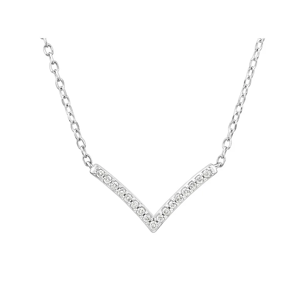 1 ctw Round Lab Grown Diamond and Round Created Sapphire Chevron Fashion  Necklace - Grownbrilliance