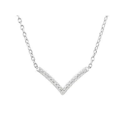 Chevron Necklace With 0.05 Carat Tw Diamonds In Sterling Silver