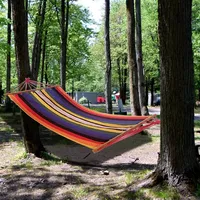 Hanging Cotton Hammock With Wooden Frame