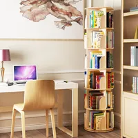 Tier Rotating Bookshelf, 360° Solid Wood Rotating Stackable Shelves Bookshelf Organizer For Home, Bedroom