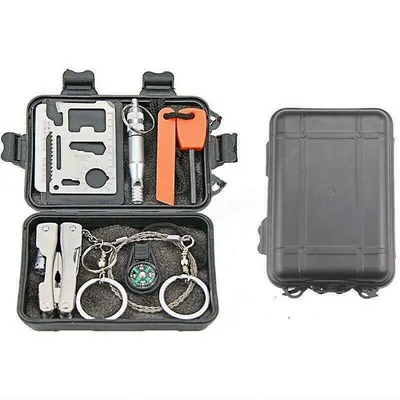 Outdoor Camping Equipment Multifunctional Emergency Survival Kit for Camping Hiking Travelling or Adventures
