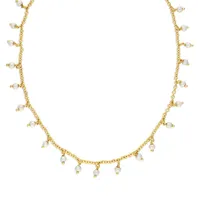 18kt Gold Plated 16" With Faux Pearl Necklace