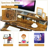 47'' Computer Desk Writing Study Table W/ Keyboard Tray & Monitor Stand