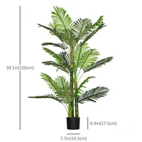 5ft Artificial Areca Palm Tree In Pot For Home Office Decor