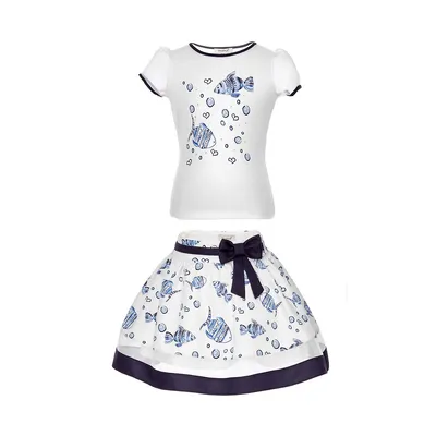Two Piece Skirt Set For Girls