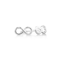Diamond Accent Infinity Stud Earrings In Sterling Silver
