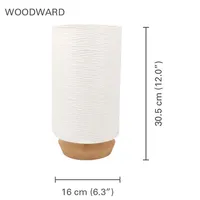 Cylindrical Table Lamp, 6.29 '' X 12 '', From The Woodward Collection, White