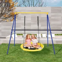 Metal A-frame Swing Stand , Heavy Duty Extra Swing Frame W/ground Stakes For Backyard