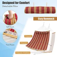 Hammock Chair With Stand Portable Bag Cushion Pillow Heavy Duty Frame Red