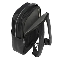 Leather Trim Double Entry Laptop Backpack
