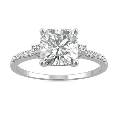 14k White Gold 1.81 Ct. T.w. Created Moissanite Cushion Engagement Ring