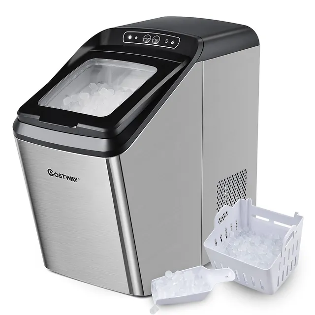 Countertop Nugget Ice Maker 60lbs/Day with 2 Ways Water Refill &  Self-Cleaning