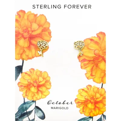 Sterling Silver Birth Flower Studs-october
