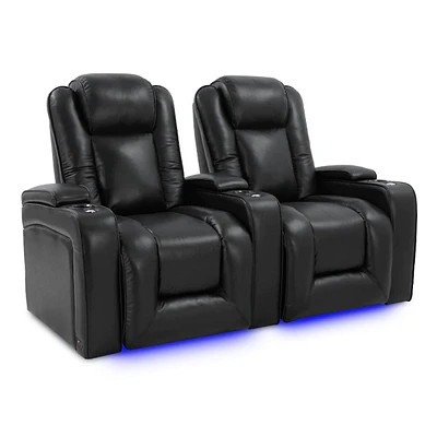 Rome Theater Seating Premium Top Grain 11000 Nappa Leather Motorized Headrest Lumbar Usb Charger Led Lighting
