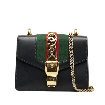 Pre-loved Mini Sylvie Leather Chain Crossbody Bag