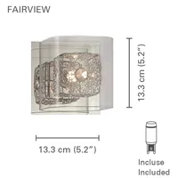 Decorative Vanity Light, 5.24'' Width, From The Fairview Collection, Chrome Finish