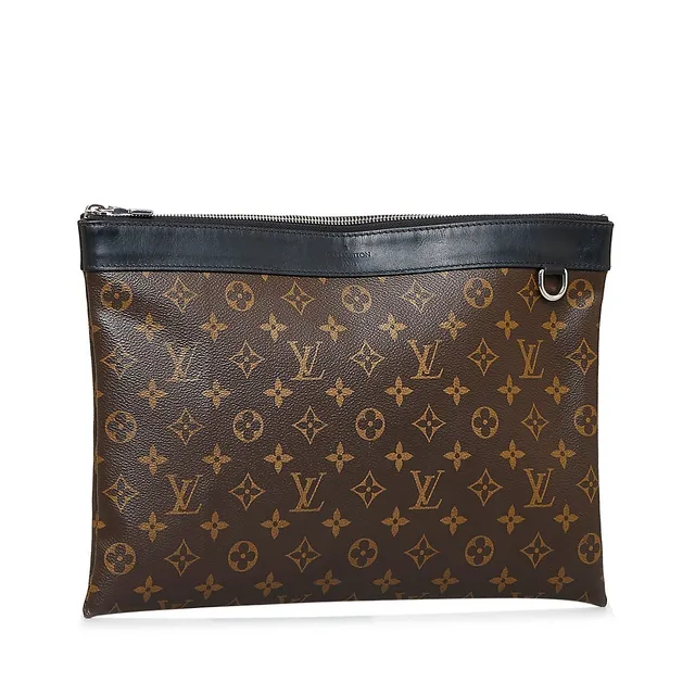 Brown Louis Vuitton Monogram Macassar Discovery Pochette GM Clutch Bag