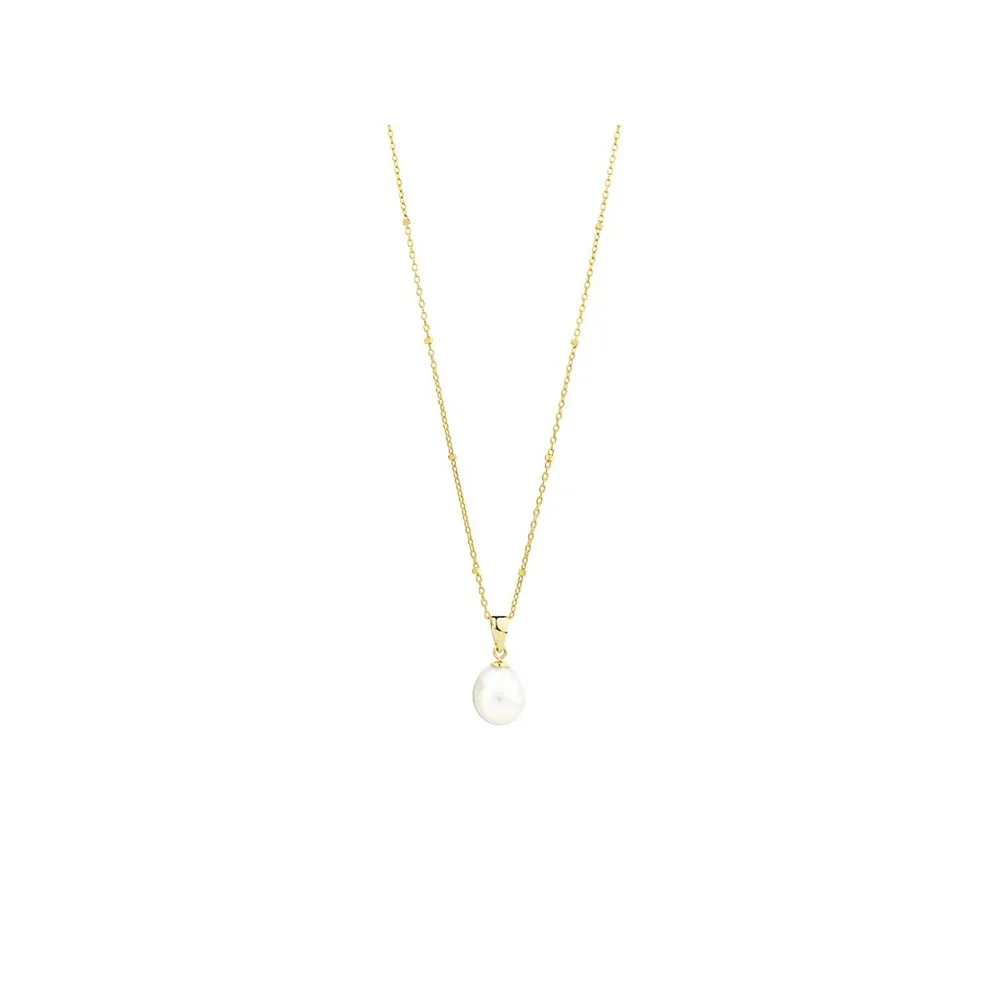 Pendant With Cultured Freshwater Pearl In 10kt Yellow Gold