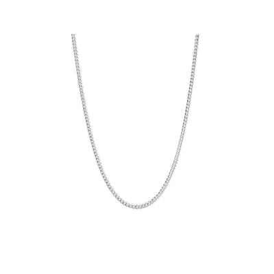 55cm (22") 3.5mm-4mm Width Miami Curb Chain In Sterling Silver